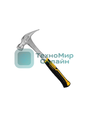 Молоток-гвоздодер Denzel 450 г, цельнометаллический, двухкомпонентная рукоятка