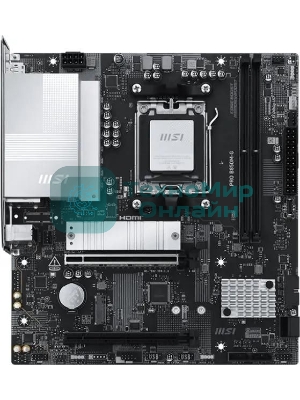 Материнская плата MSI PRO B850M-G, AM5, AMD B850, 2xDDR5, 4xSATA, 2xM.2, 1xPCIe 5.0 x16, 1xPCIe 4.0 x4, 1xDP, 1xHDMI, 1x5Gb LAN, 1xUSB-C 5Gbps, 3xUSB-A 5Gbps, 2xUSB-A 2.0, 3x3.5 мм, 7.1, mATX