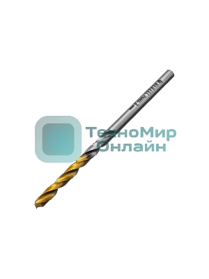 Сверло спиральное по металлу Denzel 3 x 60 мм, Р6М5, Golden Tip, 2 шт.