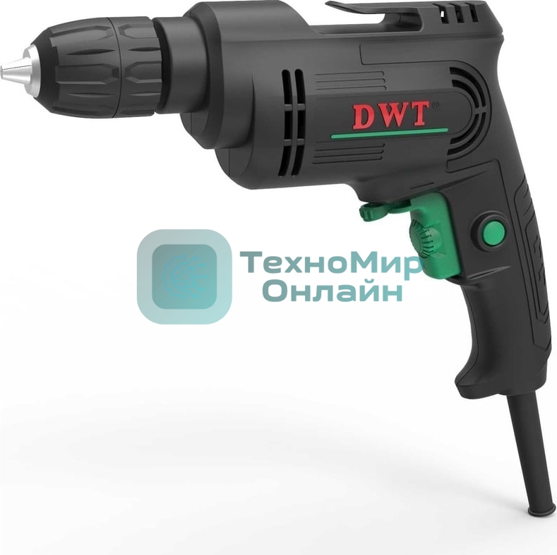 Дрель сетевая безударная DWT BMP04-10 C/450 Вт/до 3300 об.в мин/1.0-10 мм/реверс/кабель 2 м/черный (BMP04-10 C)