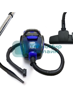 Пылесос Ginzzu VS437 черный/синий, 420/2400 Вт, уборка сухая, пылесборник контейнер 2,5 л