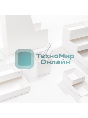 Подставка Deli ENS011белый Nusign 2 отделения для письменных принадлежностей, 84х84х86мм, белый, пластик