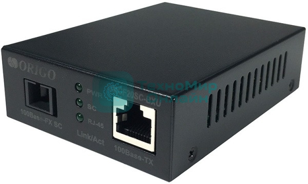 Медиаконвертер Origo WDM, 1000Base-T/1000Base-LX (SC), Tx:1310 нм, Rx:1550 нм, одномод, до 20 км