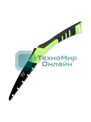 Садовая пила складная Deli DL6006 180мм, сталь 65MN, шаг зубьев 7 TPI, обрезиненая ручка, шлифовка зубов с 3-х сторон, двухрядное распределение кромок