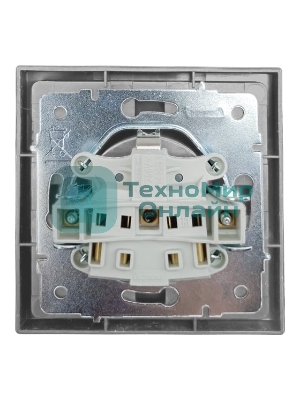 Розетка 1-мест. LEZARD с/з ПБТ СП ZIMA IP20 16А безвинт. зажим серый матовый 704-7488-122BQC