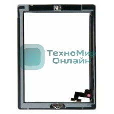 Сенсорное стекло (тачскрин) для iPad 2 (A1395, A1396, A1397), белое с кнопкой OEM
