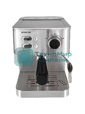 Кофеварка рожковая Sencor SES 4010SS серый, исп. кофе - молотый, 1.5 л, 1050 Вт, 15 бар