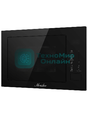 Встраиваемая микроволновая печь MONSHER, ВхШхГ 385х595х367, объем 25 л, мощность 850 Вт, 5 уровней мощности, гриль, 8 автоматических программ, размораживание, сенсорное управление, цвет черный