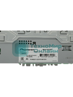 Автомагнитола Pioneer MVH-S325BT, 1 DIN, Bluetooth, USB Type-A, AUX, пульт ДУ, съёмная панель