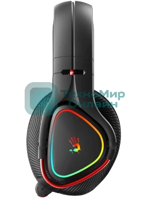 Гарнитура Bloody MR710 чёрный, беспроводная + проводная, Bluetooth, до 44 ч, подсветка