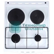 Плита комбинированная Flama RK 2211 белый, конфорок 4 шт, духовка 50 л, 50 см x 85 см x 60 см