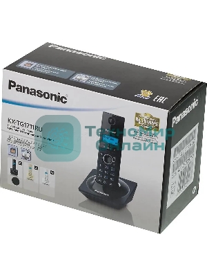 Телефон беспроводной (DECT) Panasonic KX-TG1711RUB черный АОН, Caller ID,12 мелодий звонка,подсветка дисплея,поиск трубки