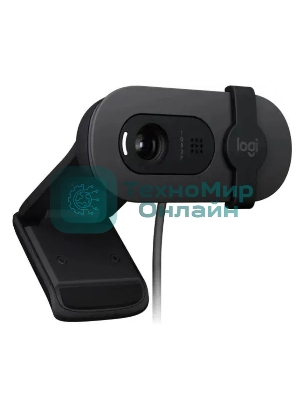 Веб-камера Logitech HD Webcam Brio 90 графитовый 2Mpix (1920x1080) USB 2.0 с микрофоном (960-001581)