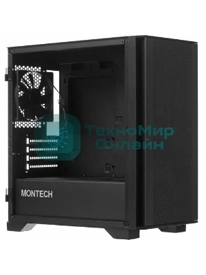 Компьютерный корпус Montech AIR 100 LITE черный без БП mATX 2x120мм 1xUSB2.0 2xUSB3.0 audio bott PSU