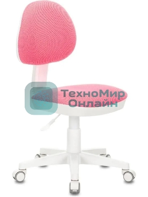 Кресло детское Бюрократ KD-3, на колесиках, ткань, розовый