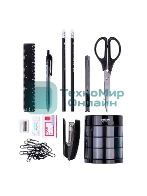 Настольный набор Deli E38253 (12 предметов) пластик, черный