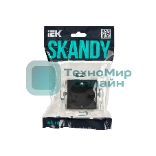 Розетка IEK SKANDY SK-R04G (SK-R14-16-K53) с заземлением, с защитными шторками 16А, графит