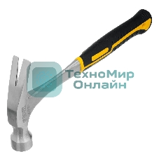 Молоток-гвоздодер Denzel 560 г, цельнометаллический, двухкомпонентная рукоятка
