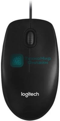 Мышь проводная Logitech M100/100R DARK/GREY (темно-серая/черная), 1000 dpi, USB, кнопки - 3