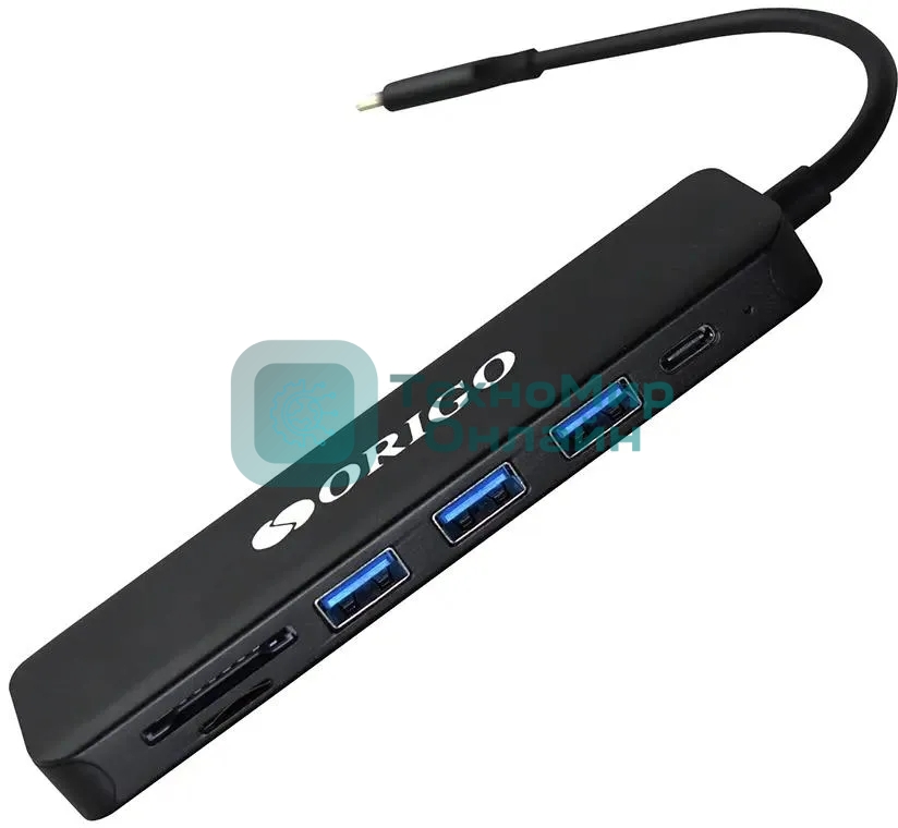 USB-концентратор ORIGO USB-C, 3xUSB 3.0, 1xUSB-C/PD 3.0, 1xHDMI, слот SD/TF/microSD