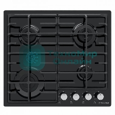 Газовая варочная панель Maunfeld EGHE.64.6CB/G, 4 конфорки, эмалированная сталь, черный