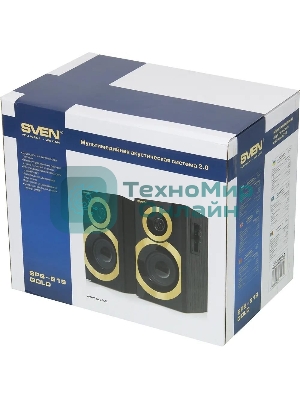 Акустическая система SVEN SPS-619 GOLD акустическая система 2.0, мощность 2х10 Вт(RMS)