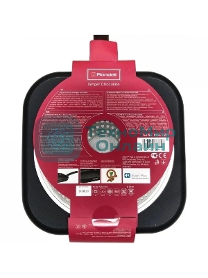 Сковорода-гриль Rondell Ginger RDA-1531 квадратная 26 см, покрытие: антипригарное ручка несъемная (без крышки) черный