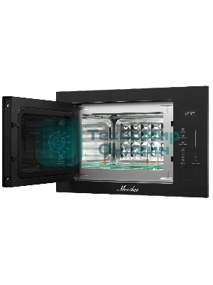 Встраиваемая микроволновая печь MONSHER, ВхШхГ 385х595х367, объем 25 л, мощность 850 Вт, 5 уровней мощности, гриль, 8 автоматических программ, размораживание, сенсорное управление, цвет черный