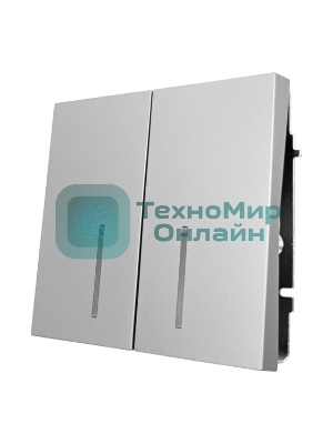 Выключатель 2-кл. с индик. СП ZIMA IP20 10А безвинт. зажим серый матовый LEZARD 704-7488-112QC