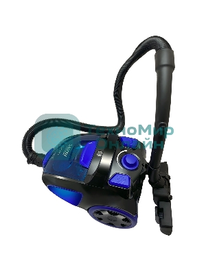 Пылесос Ginzzu VS437 черный/синий, 420/2400 Вт, уборка сухая, пылесборник контейнер 2,5 л