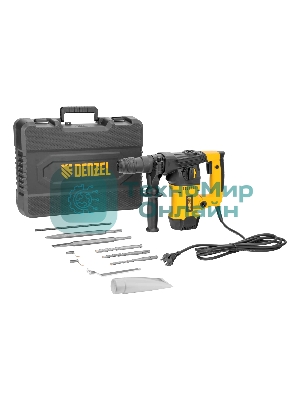 Перфоратор Denzel RHVB-1250-32, SDS-plus, 1250 Вт, 5,5 Дж, от сети