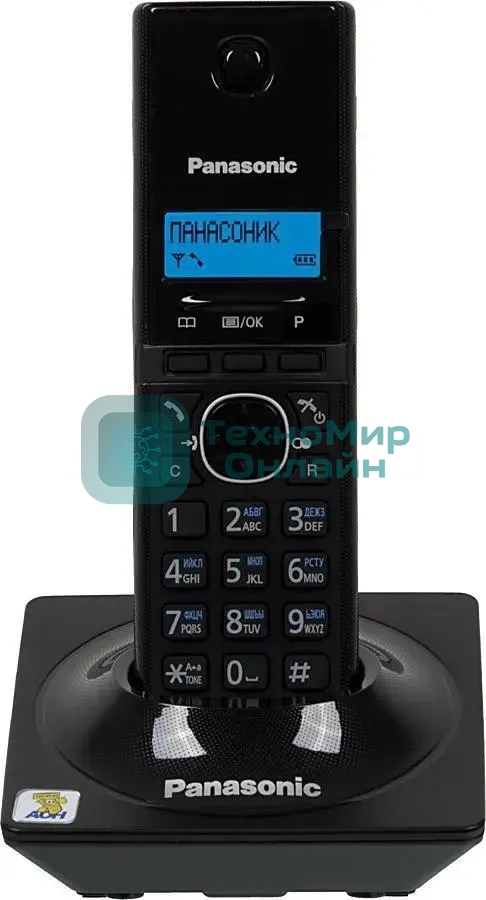 Телефон беспроводной (DECT) Panasonic KX-TG1711RUB черный АОН, Caller ID,12 мелодий звонка,подсветка дисплея,поиск трубки