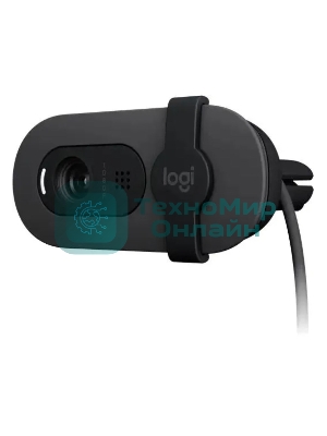 Веб-камера Logitech HD Webcam Brio 90 графитовый 2Mpix (1920x1080) USB 2.0 с микрофоном (960-001581)
