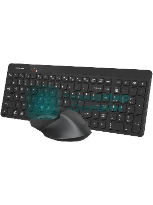 Клавиатура + мышь A4Tech Fstyler FG2400 Air2 клав:черный мышь:черный USB беспроводная slim (FG2400 AIR2 черный)