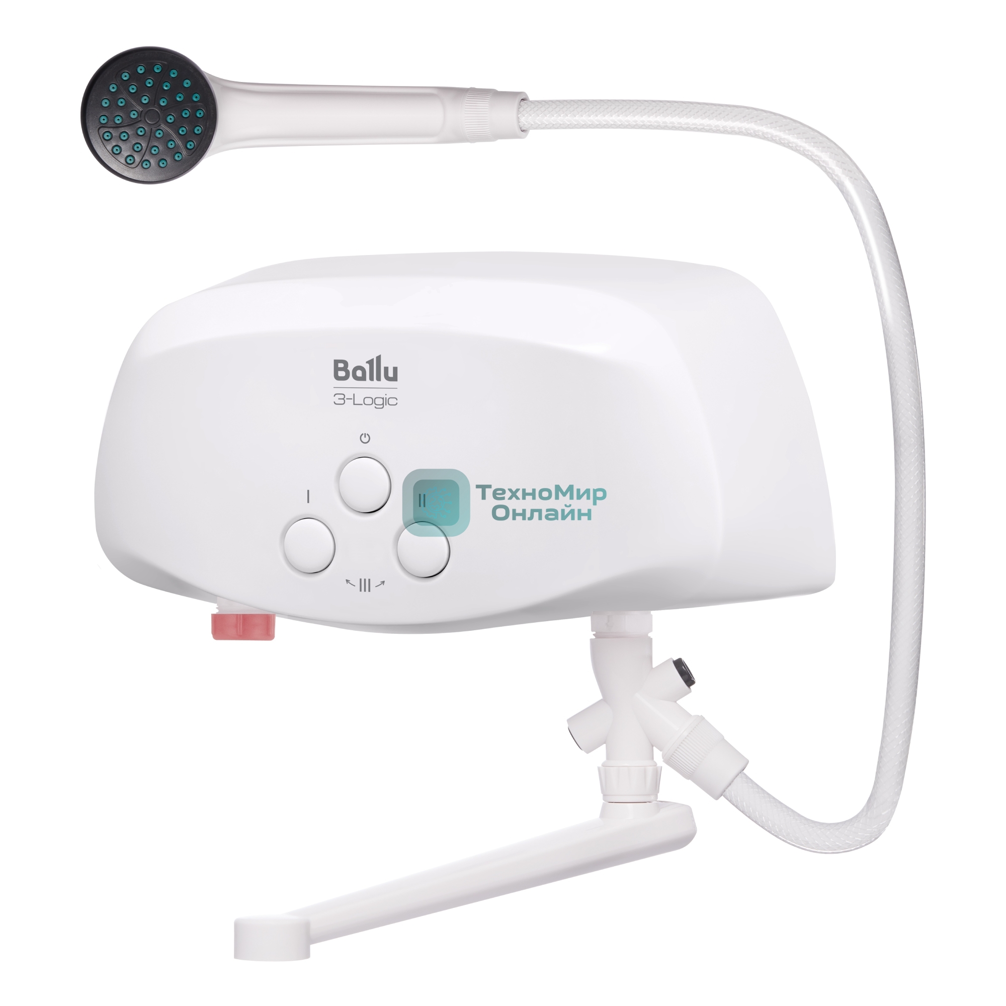 Водонагреватель проточный Ballu 3-Logic TS (5,5 kW) - кран+душ