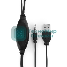 Акустическая система Gembird SPK-204, черный МДФ,2х3 Вт, регулятор громкости, USB