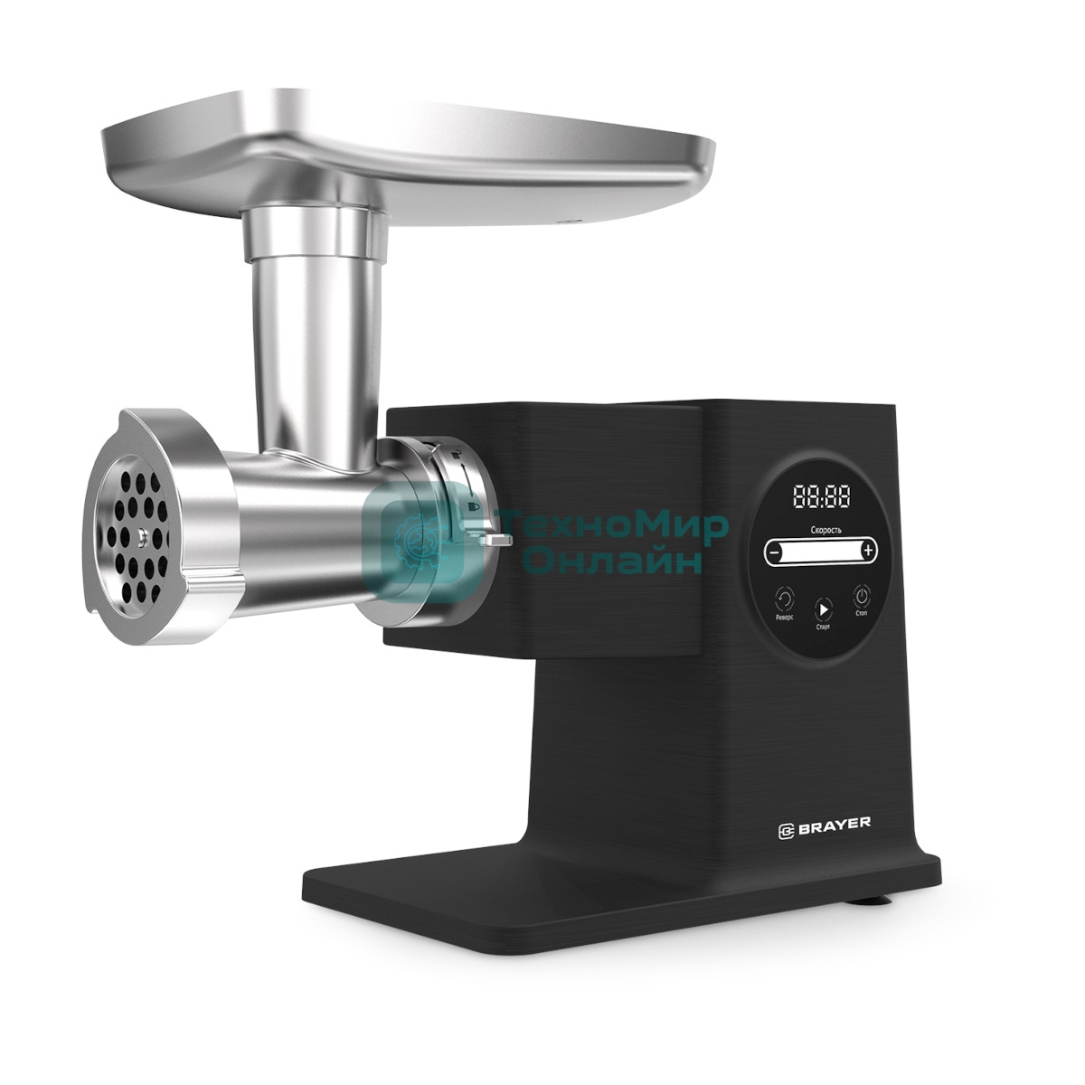 Мясорубка электрическая BRAYER BR1611, 2500 Вт, черный
