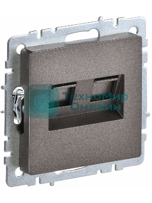 Розетка компьютерная двойная RJ11+RJ45 IEK BRITE РК/Т12-БрТБ кат.5E темная бронза