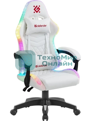 Кресло Defender CORE белый, экокожа, 120 кг, механизм качания