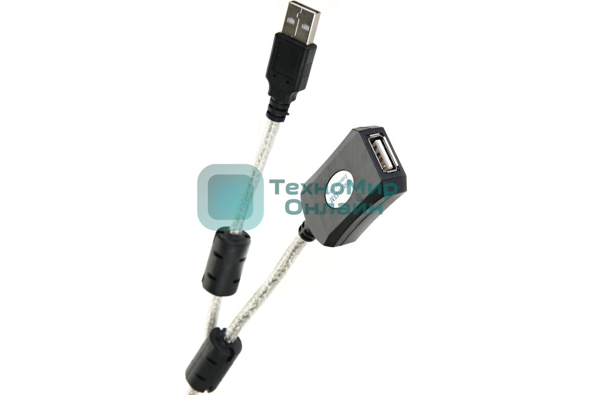Кабель удлинитель Aopen активный ACU823-15M, USB2.0-repeater AM/AF 15м