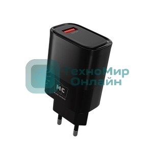 Сетевое зарядное устройство MORE CHOICE (4620202553386) NC09 1USB 3.0A QC3.0 15W, черный