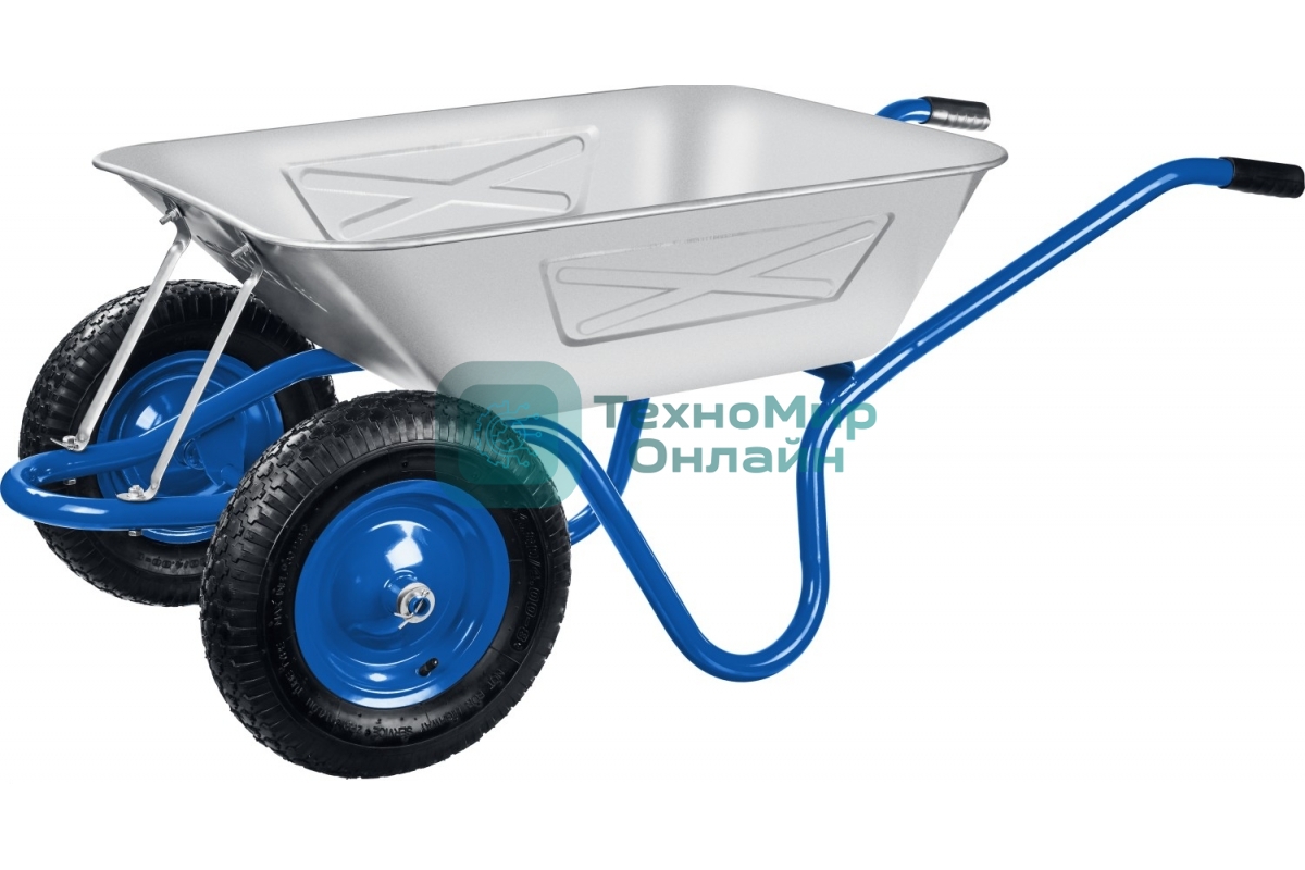 Усиленная тачка Зубр ПТ-350 строительная двухколесная 39913