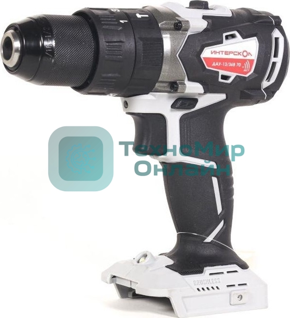 Дрель-шуруповерт ИНТЕРСКОЛ DAU-13/36V 70, 36 В,  2 Ач, 50 Нм, бесщеточный, ударный