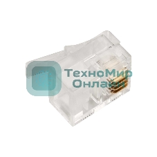 Коннектор LANMASTER TWT-PL12-6P4C/JR100, UTP кат.3 RJ12, прозрачный (упак.: 100 шт)