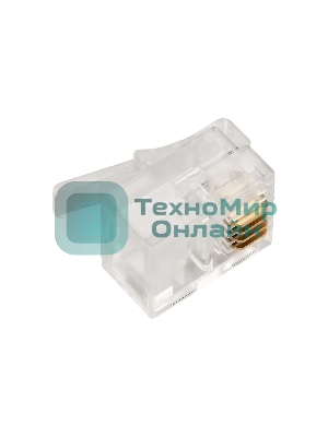 Коннектор LANMASTER TWT-PL12-6P4C/JR100, UTP кат.3 RJ12, прозрачный (упак.: 100 шт)