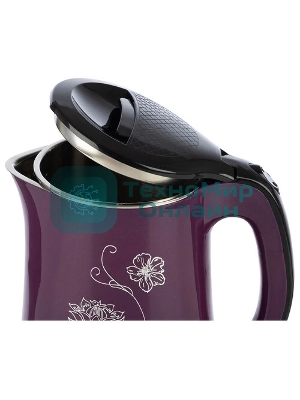 Чайник электрический Energy E-265 1.8 л,двойной корпус,фиолетовый,1500 Вт, (164127)