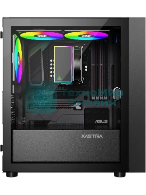 Компьютерный корпус XASTRA A305M 3ARGb Black mATX/Mesh/tempered glass/2x140мм + 1x120мм ARGb PWM fans/Door/ A305M-2FC14A-1FC12A-D