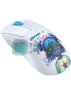 Мышь беспроводная A4Tech Bloody R73 Ultra Duo белый/рисунок оптическая 20000dpi беспров. USB/USB-C 7but (R73 ULTRA DUO NYX MIRAGE)