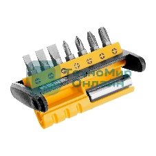 Набор бит с магнитным держателем Denzel S2, 8 шт.