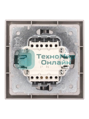 Выключатель 2-кл. с индик. СП ZIMA IP20 10А безвинт. зажим серый матовый LEZARD 704-7488-112QC